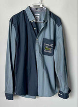Load image into Gallery viewer, Lacoste Mens Blue Colorblock Cotton Slim Fit Long Sleeve Dress Shirt Size 42
