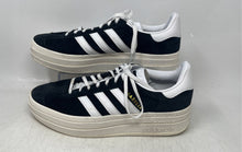 Load image into Gallery viewer, Adidas Womens Gazelle White Black Low Top Lace-Up Sneaker Shoes Size 10
