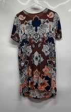 Load image into Gallery viewer, Express Womens Multicolor Paisley Print Short Sleeve Back Zip Shift Dress Size M
