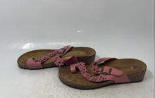 Load image into Gallery viewer, A. Giannetti Womens Pink Leather Wedge Heel Thong Sandals Size 9 Made In Italy
