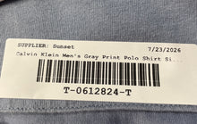 Load image into Gallery viewer, Calvin Klein Mens Gray Dotted Print Short Sleeve Spread Collar Polo Shirt Size M

