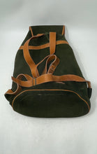 Load image into Gallery viewer, Unbranded Womens Green Brown Boho Chic Suede Adjustable Strap Backpack
