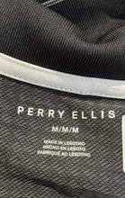 Load image into Gallery viewer, Perry Ellis Mens Black Gray Short Sleeve 1/4 Zip Golf Polo Shirt Size M

