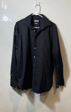 Load image into Gallery viewer, Michael Kors Mens Black Cotton Long Sleeve Collared Dress Shirt Size L 16-16.5
