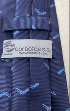 Load image into Gallery viewer, Corbatas S.A. Mens Blue Printed Keeper Loop Adjustable Pointed Tie
