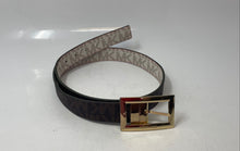 Load image into Gallery viewer, Michael Kors Womens Brown White Signature Print Leather Reversible Belt
