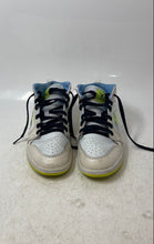 Load image into Gallery viewer, Nike Kids Air Jordan 1 Mid SE DV1320-017 White Yellow Blue Sneaker Shoes Size 3Y
