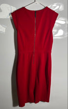 Load image into Gallery viewer, DKNY Womens Red Cap Sleeve V-Neck Back Zip Keyhole Sheath Dress Size 2
