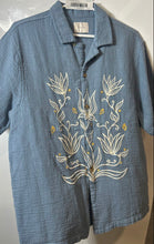 Load image into Gallery viewer, PacSun Mens Blue Cotton Short Sleeve Collared Button-Up Shirt Size Medium
