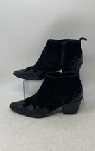 Load image into Gallery viewer, Zara Womens Black Block Heel Side Zip Cowgirl Ankle Boots Size EUR 37
