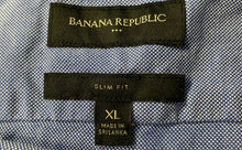 Load image into Gallery viewer, Banana Republic Mens Blue Cotton Long Sleeve Collared Button-Up Shirt Size XL

