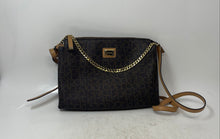 Load image into Gallery viewer, Calvin Klein Womens Brown Signature Print Leather Adjustable Strap Crossbody Bag
