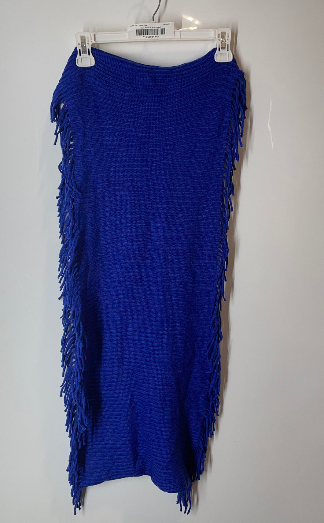 Aldo Womens Blue Knitted Multifunctional Fringed Edge Infinity Scarf Size O/S