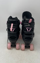 Load image into Gallery viewer, Obensky Sports Kids Black Pink Leather Adjustable Strap Roller Skates Sz L 39-42
