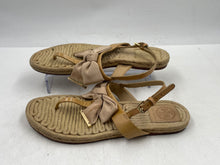 Load image into Gallery viewer, Authentic Tory Burch Womens Penny Beige Bow Flat Espadrille Sandals Size 8.5 M
