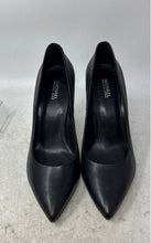 Load image into Gallery viewer, Michael Kors Womens Black Leather Pointed Toe Slip-On Block Pump Heels Size 7.5M
