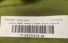 Load image into Gallery viewer, Alexia Admor Womens Brianna Green Short Sleeve Collared Polo Shirt Sz M With Tag
