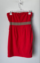 Load image into Gallery viewer, Gianni Bini Womens Red Back Zip Off The Shoulder Mini Dress Size Small

