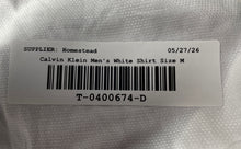Load image into Gallery viewer, Calvin Klein Mens White Cotton Slim Fit Collared Dress Shirt Size M With Tag
