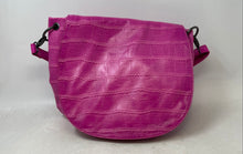 Load image into Gallery viewer, BCBGeneration Womens Pink Croc Embossed Leather Adjustable Strap Shoulder Bag
