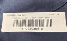 Load image into Gallery viewer, Ted Baker Mens Blue Short Sleeve Front Button Slim Fit Polo Shirt Size 2
