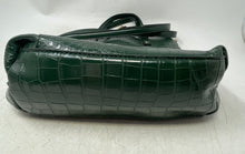 Load image into Gallery viewer, Carlos By Carlos Santana Womens Dark Green Croc-Embossed Double Handle Tote Bag
