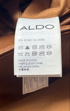 Load image into Gallery viewer, Aldo Womens Brown Faux Leather Zipper Pockets Adjustable Strap Luxury Backpack
