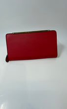 Load image into Gallery viewer, Aldo Womens Red Textured Leather Credit Card Slot Accordion Zip-Around Wallet
