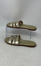 Load image into Gallery viewer, Cole Haan Womens Flynn Slotted W32123 Gold Leather Slip-On Slide Sandals Size 8B
