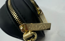 Load image into Gallery viewer, Versace Parfums Womens Black Gold-Tone Detachable Chain Strap Crossbody Purse
