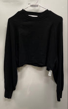 Load image into Gallery viewer, Zara Womens Black Long Sleeve Crew Neck Cropped Pullover Sweatshirt Size Small
