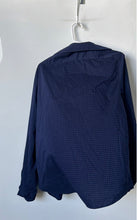 Load image into Gallery viewer, Calvin Klein Mens Blue Printed Long Sleeve Collared Dress Shirt Size Medium
