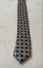 Load image into Gallery viewer, Bergamo New York Mens Multicolor Geometric Diamond Keeper Loop Pointed Tie
