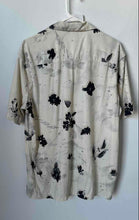 Load image into Gallery viewer, Zara Mens White Black Floral Print Long Sleeve Collared Button-Up Shirt Size L
