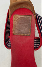 Load image into Gallery viewer, Authentic Tory Burch Womens Adonis Red Blue Beige Wedge Espadrille Sandals Sz 7B

