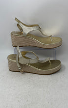 Load image into Gallery viewer, Michael Kors Womens Laney Gold-Tone Leather Wedge Espadrille Sandals Size 11M

