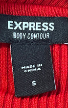 Load image into Gallery viewer, Express Womens Body Contour Red Ribbed Long Sleeve Criss-Cross Cropped Top Sz S
