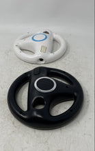 Load image into Gallery viewer, Lot Of 2 Pieces Nintendo Wii Black White Motion Plus Steering Wheel Controllers

