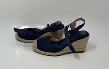 Load image into Gallery viewer, Cole Haan Womens Cloudfeel Navy Blue Beige Espadrille Sandals Size 5.5
