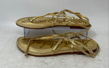 Load image into Gallery viewer, Sam Edelman Womens Clarra Gold Tone Leather Flat Strappy Sandals Size 5M
