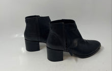 Load image into Gallery viewer, Cole Haan Womens Black Leather Side Zip Block Heel Ankle Booties Size 6 B
