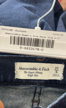 Load image into Gallery viewer, Abercrombie &amp; Fitch Womens Blue High-Rise Super Skinny Leg Jeans Pants Size 27/4
