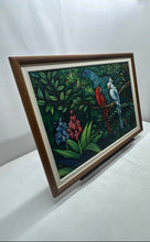 Load image into Gallery viewer, Framed Tropical Rainforest Birds On The Tree Art Painting By C. Loft
