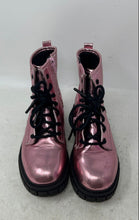 Load image into Gallery viewer, Madden NYC Kids Metallic Pink Round Toe Lace-Up Ankle Combat Boots Size 1
