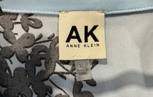 Load image into Gallery viewer, Anne Klein Womens Blue And Black Floral Split Neck Tunic Blouse Top Size XL
