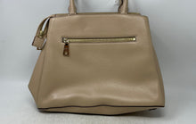 Load image into Gallery viewer, DKNY Womens Paige Beige Leather Outer Pockets Top Double Handles Satchel Bag

