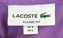 Load image into Gallery viewer, Lacoste Mens Purple Cotton Classic Fit Short Sleeve Collared Polo Shirt Size L
