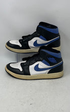 Load image into Gallery viewer, Nike Mens Air Jordan 1 Mid Blue White Black Sneaker Shoes Size 12 No Laces
