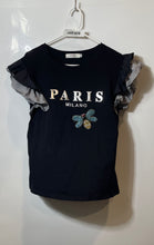 Load image into Gallery viewer, In2you Womens Black Fashion Paris Milano Short Sleeve T-Shirt Size Medium
