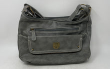 Load image into Gallery viewer, Stone Mountain Womens Gray Leather Inner Pocket Zipper Crossbody Handbag
